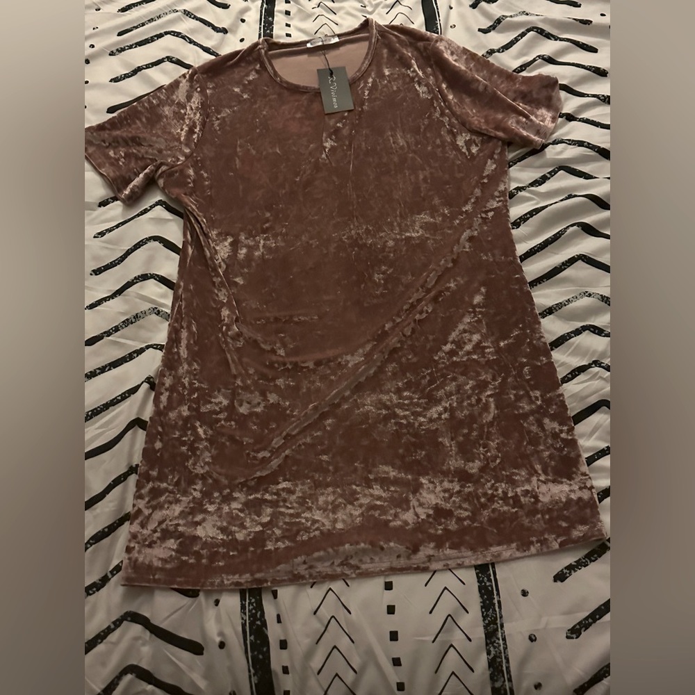 NWT XL Pink Crushed Velvet Dress
